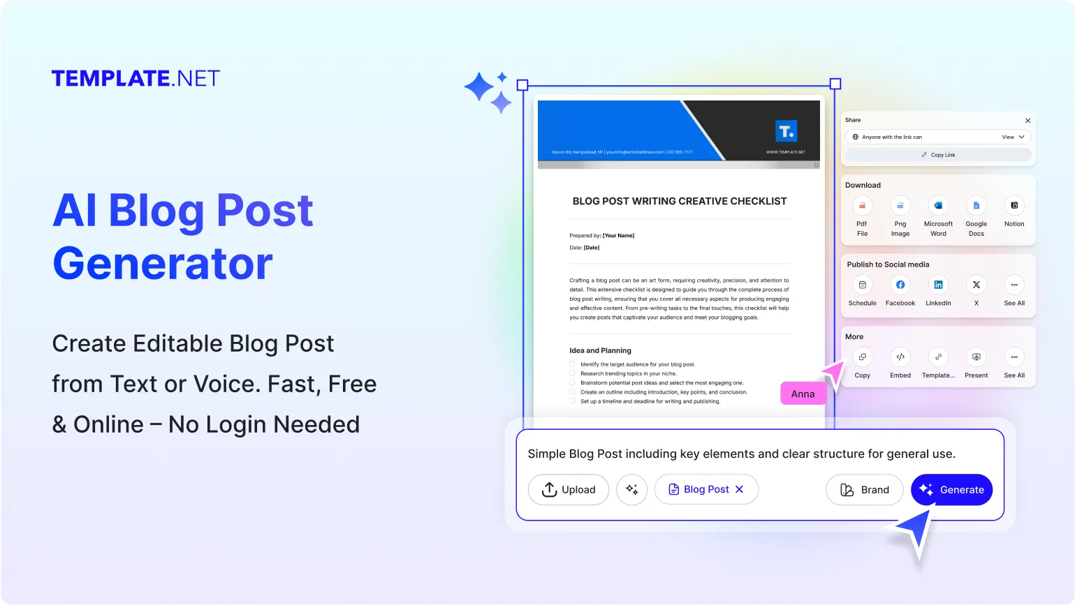Free AI Blog Post Generator, Free Blog Writing Tool Online